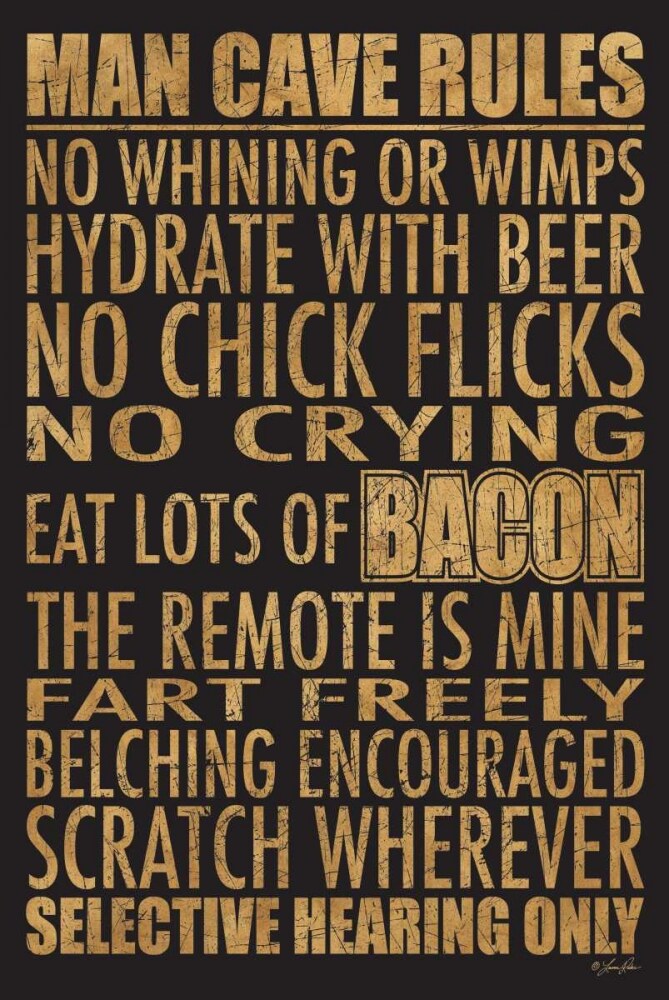 Man Cave Rules Poster Print by Lauren Rader - Item # VARPDXRAD669