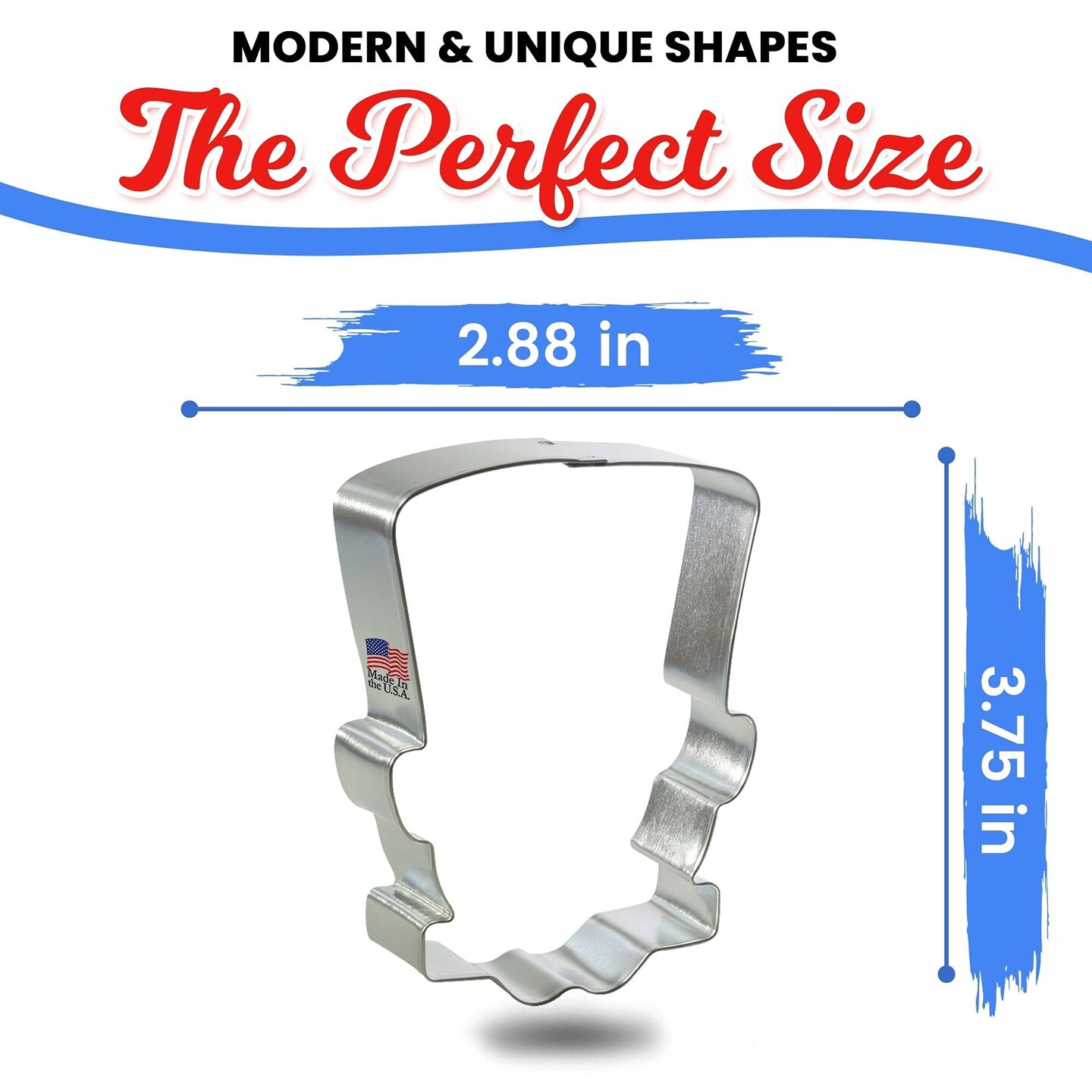 Monster Head Cookie Cutter 3.75 in B1581, CookieCutter.com, Tin Plated Steel, Handmade in the USA
