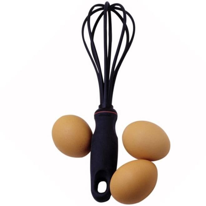 Norpro 10 Black Nylon Grip-EZ Heat Resistant Non-Stick Mixing Balloon Whisk