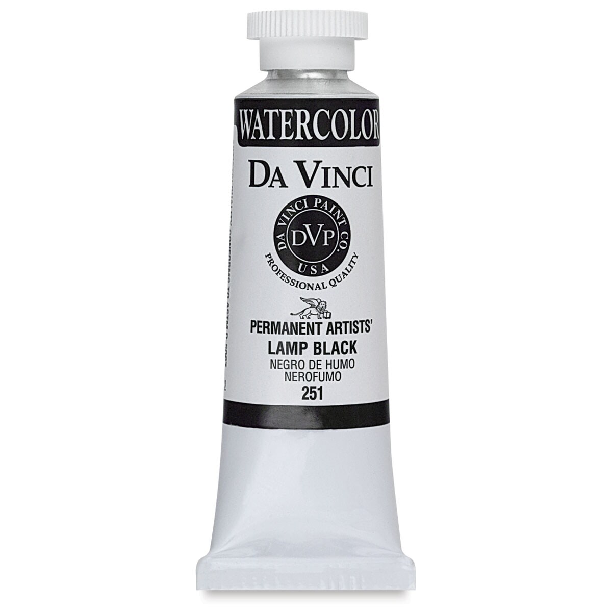 Da Vinci Artists' Permanent Watercolor - Lamp Black, 37 ml tube