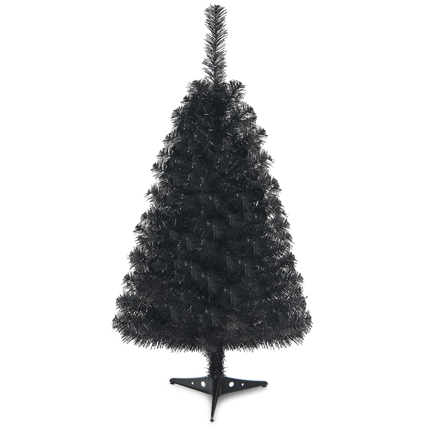 Costway 3ft Unlit Artificial Christmas Halloween Mini Tree Black w/Plastic Stand