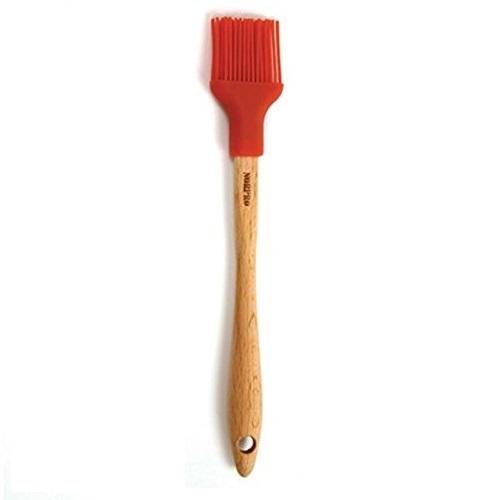 Norpro 7" Mini Heat-Resistant Silicone Basting Brush - For Pastry Glazes, Baking, Meat Sauces - Red