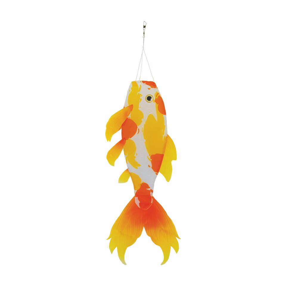 In the Breeze 5155 - Yellow Koi 30" Fish Windsock - Realistic Koi Fishsock