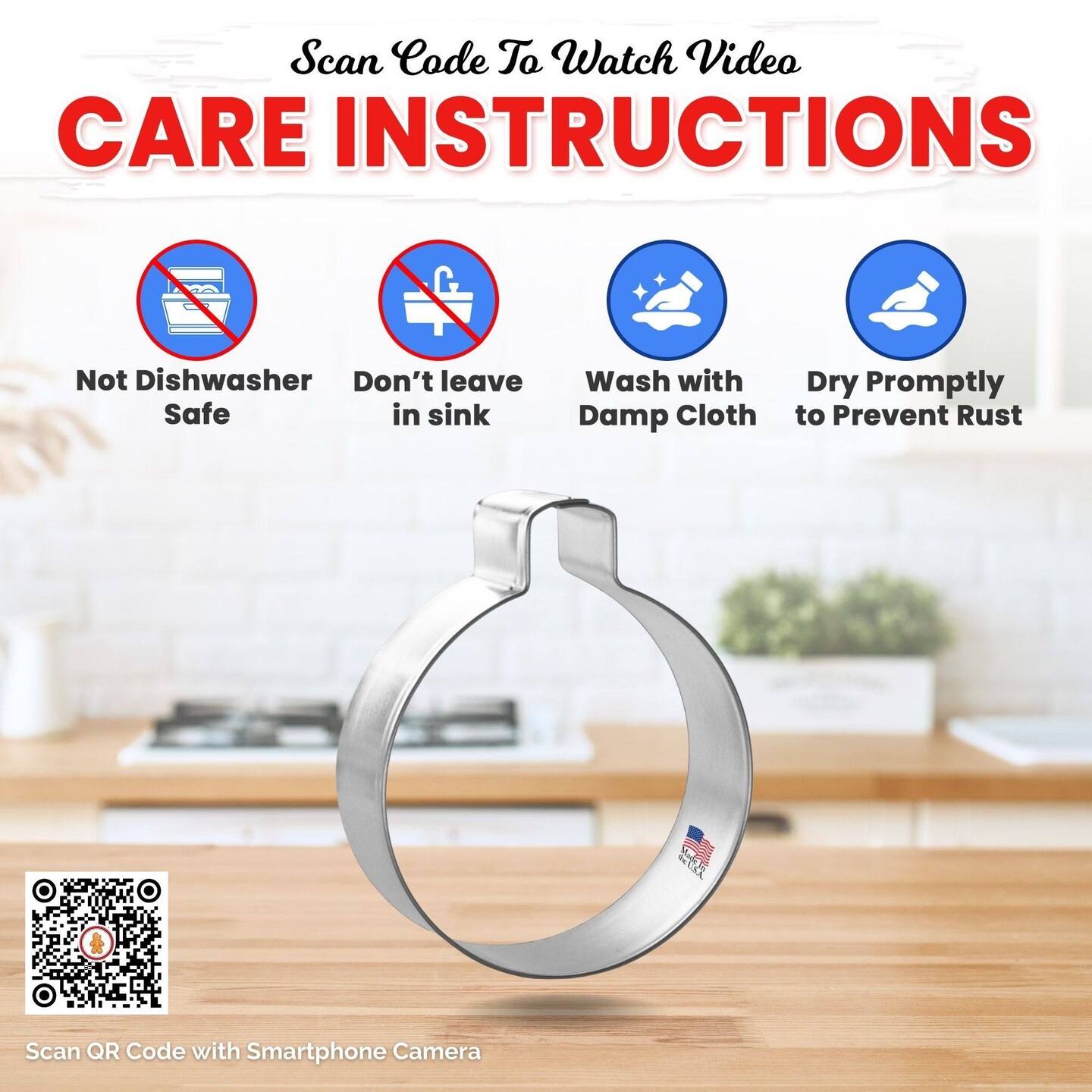 Ornament Bobber Cookie Cutter 3 in, CookieCutter.com, Tin Plated Steel, Handmade in the USA