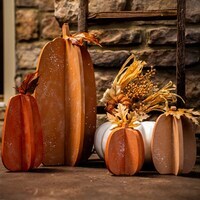 17 in. Unfinished Slotted Pumpkin