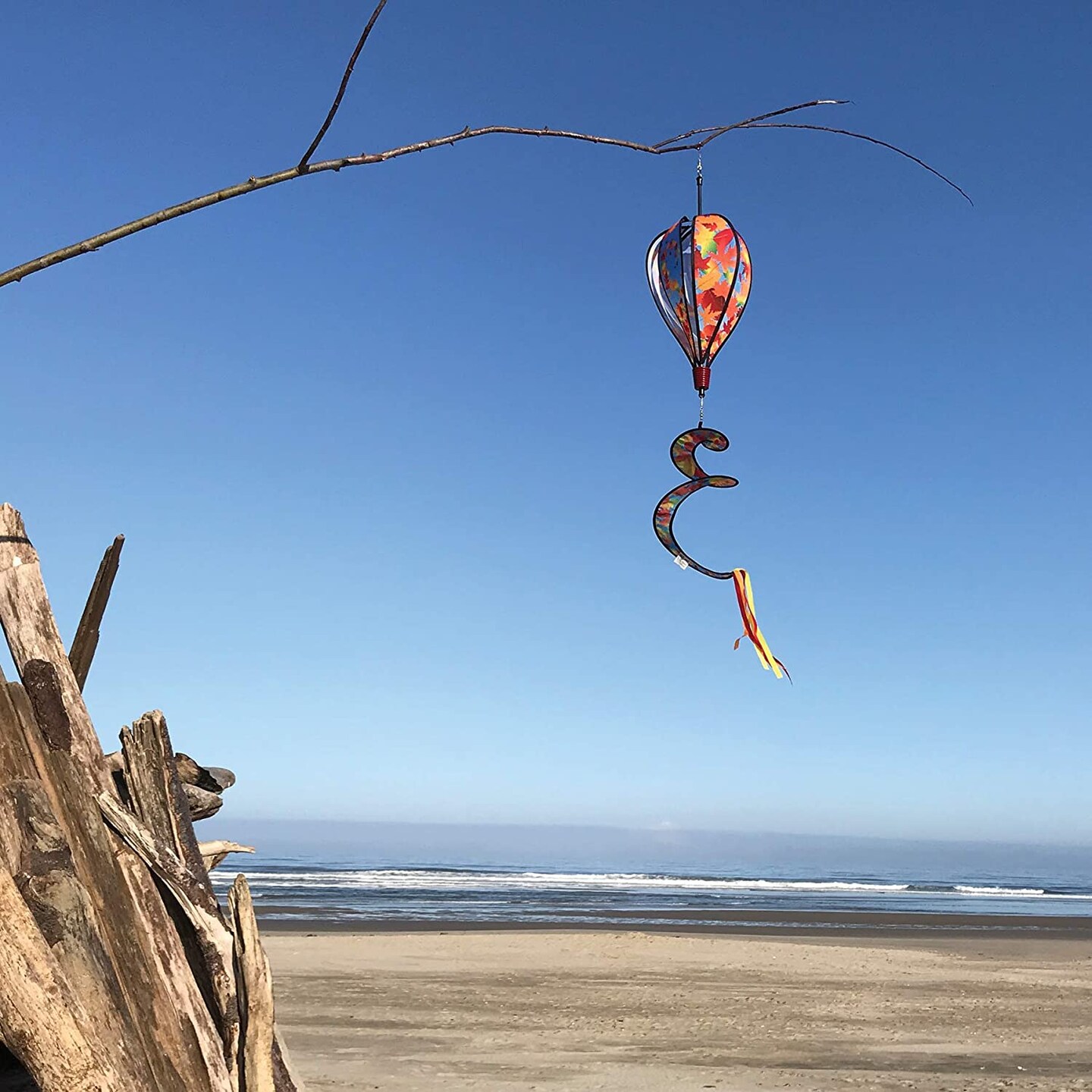 In the Breeze 0986 - Fall Leaves Hot Air Balloon - 6 Panel Spinning Balloon - Outdoor Fall Hanging Decoration