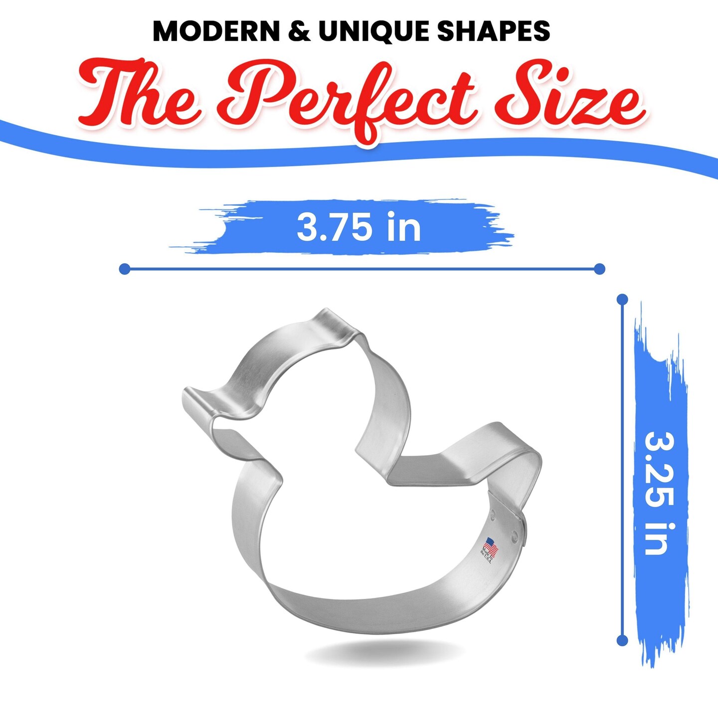 Rubber Duck Cookie Cutter 3.75", CookieCutter.com, Tin Plated Steel, Handmade in the USA