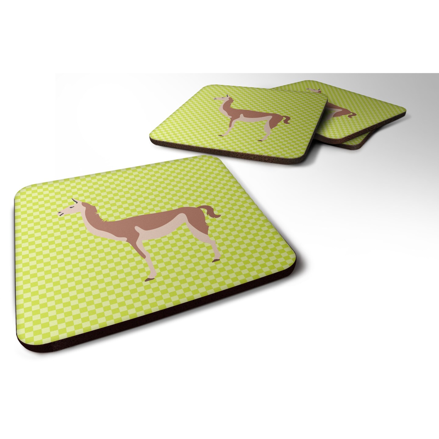 &#x22;Caroline&#x27;s Treasures Guanaco Green Decorative coasters, 3.5, Multicolor&#x22;