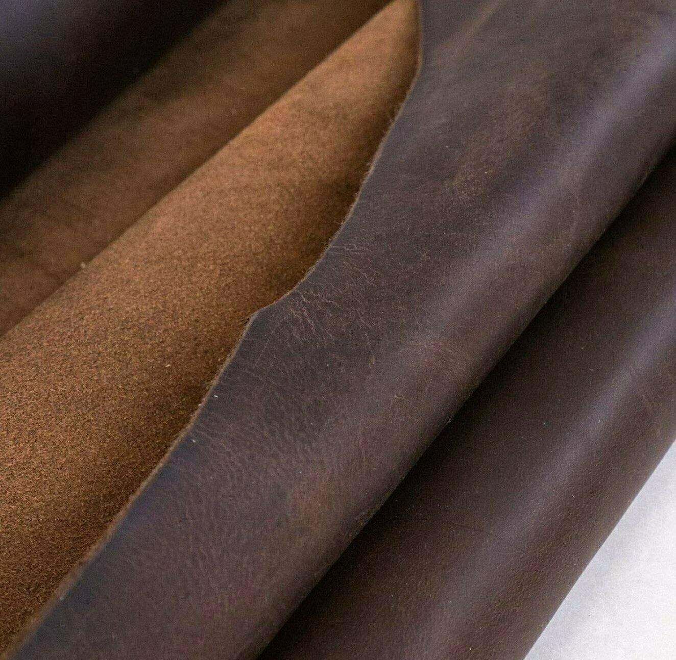 Full Grain Leather 4&#x22;x12&#x22; Set of 3 Tooling Crafts Cowhide 5/6oz (2.0mm) BROWN