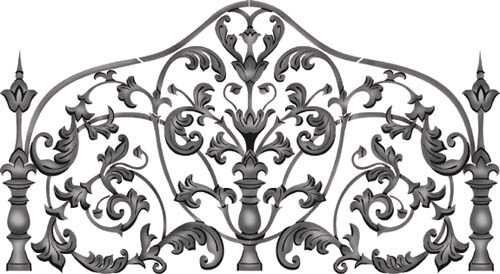 Iron Headboard Full/Double Wall Stencil | 2737 by Designer Stencils | Pattern Stencils | Reusable Stencils for Painting | Safe &#x26; Reusable Template for Wall Decor | Try This Stencil Instead of a Wallpaper | Easy to Use &#x26; Clean