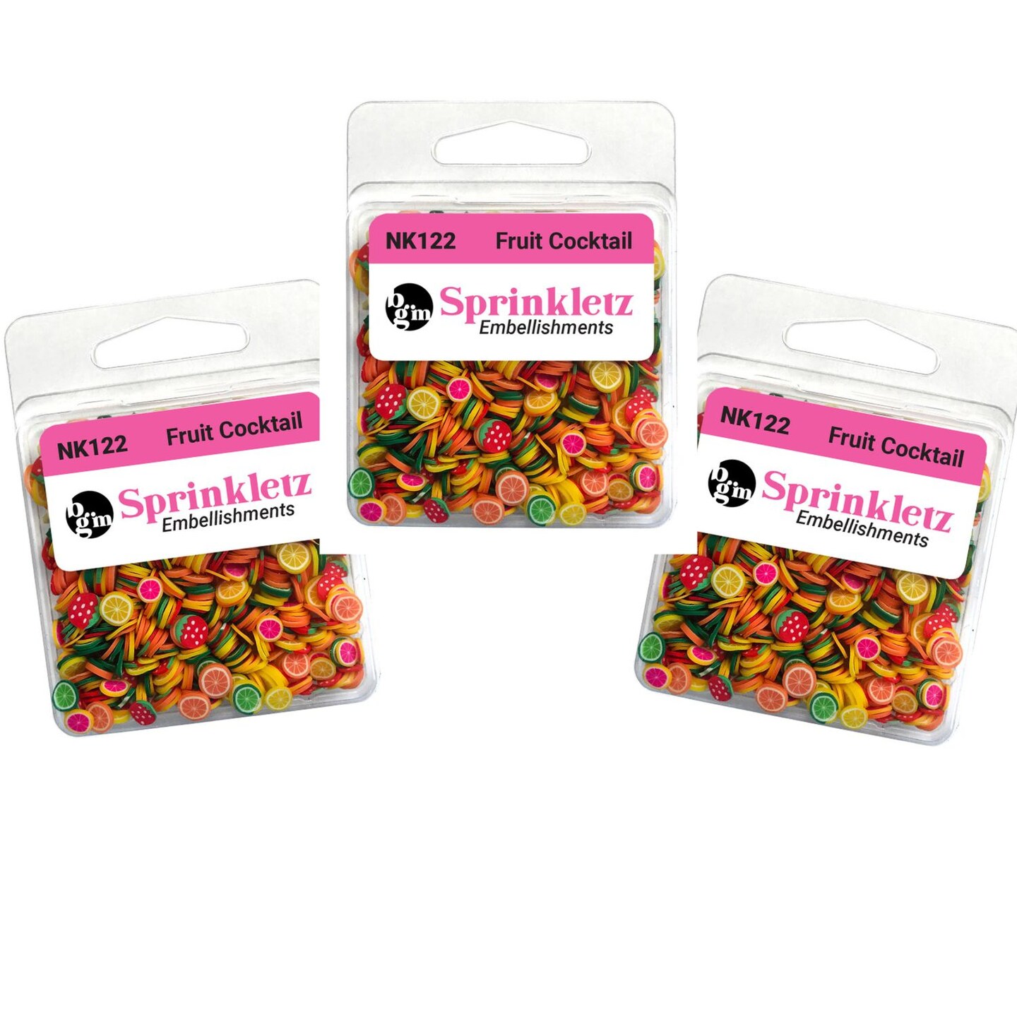 Buttons Galore Colorful Polymer Clay Embellishments for Craft Scrapbooks Cardmaking (Fruit Cocktail, 1,800 Pieces - 36 Grams)