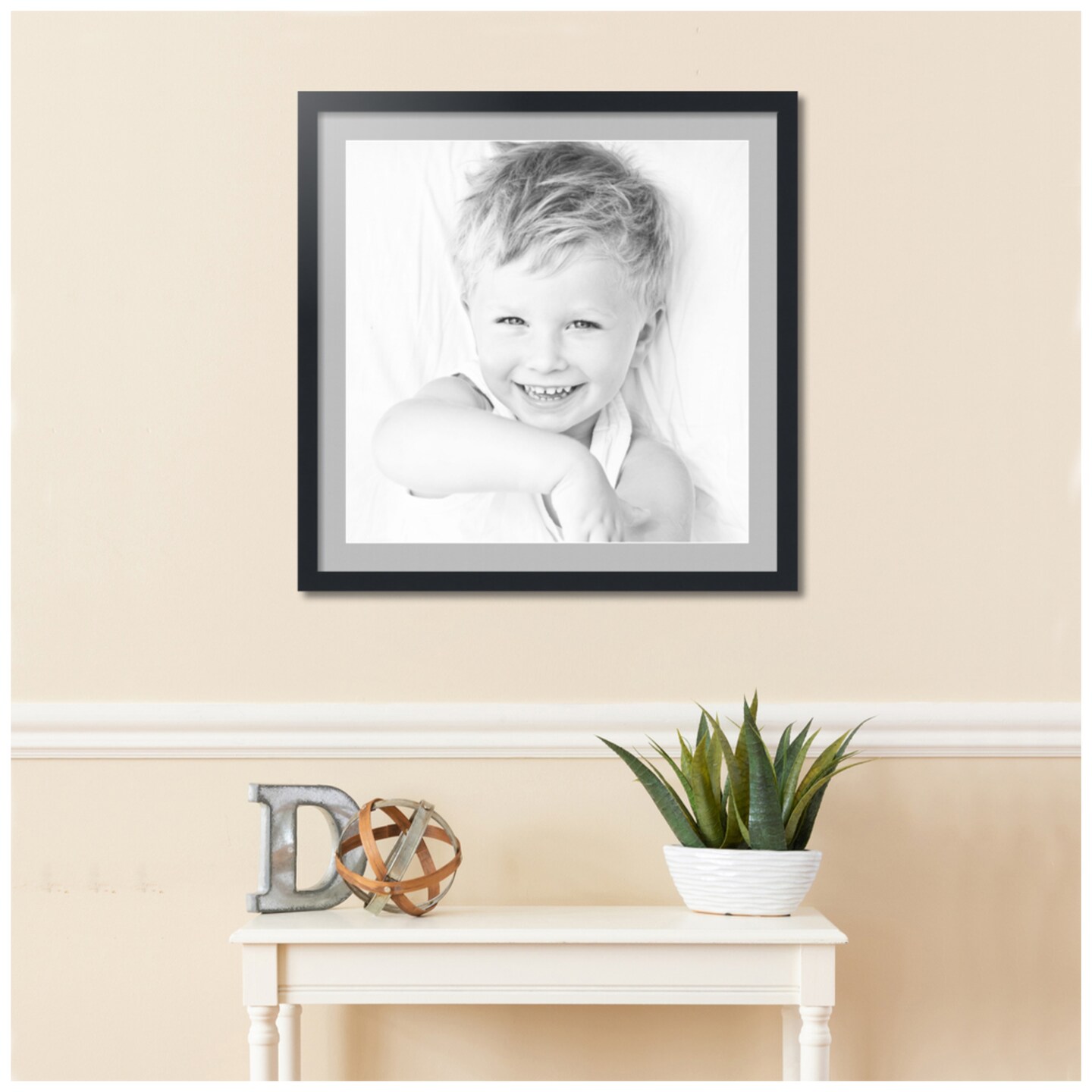 ArtToFrames 28x28&#x22; Matted Picture Frame with 24x24&#x22; Single Mat Photo Opening Framed in 1.25&#x22; Black and 2&#x22; Mat (FWM-3926-28x28)
