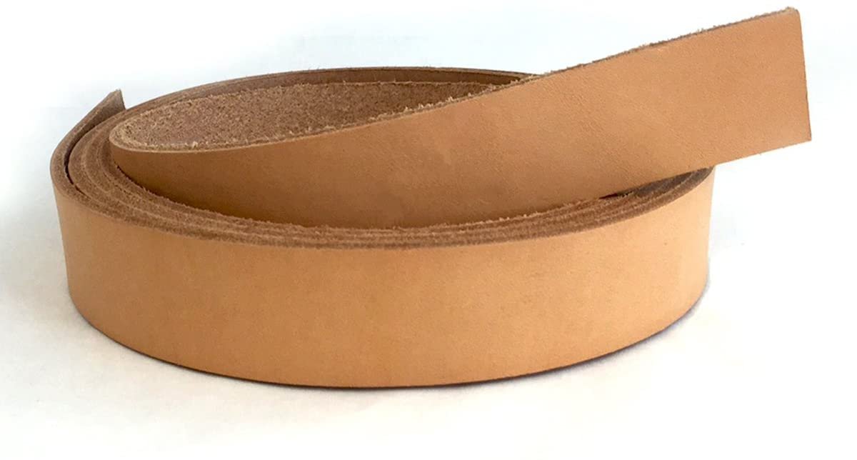 European Leather Works 9-10 oz. 3.2-4mm Vegetable Tanned Cowhide Leather Strip Sizes 1&#x22; to 3&#x22; Width X 84&#x22; Length