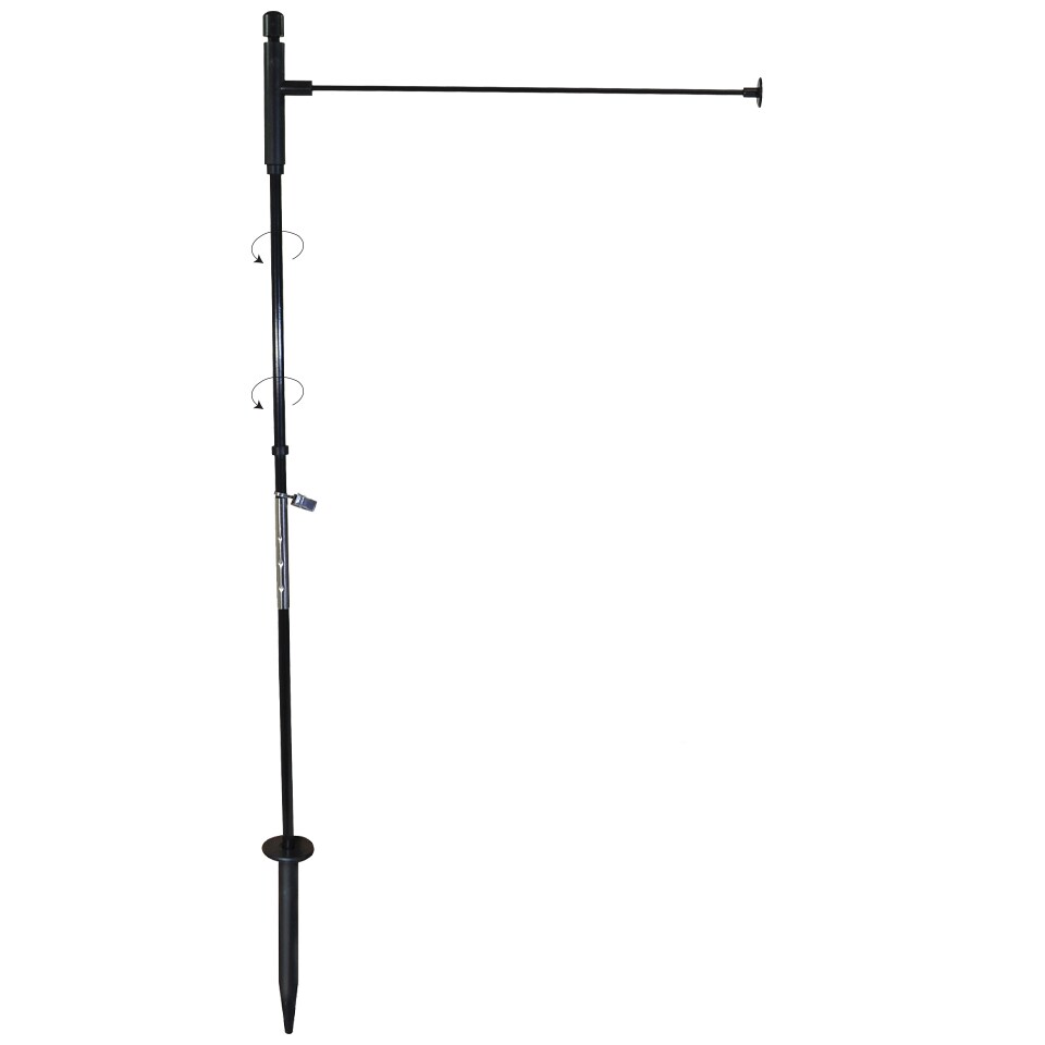 In the Breeze 4583 - Pivoting Low-Profile Garden Flag Pole - 33 Inches High by 15  Inches Wide - Color: Black