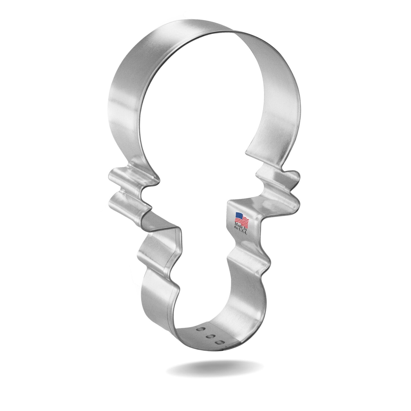 Baby Rattle Cookie Cutter 4", Tin Plated Steel