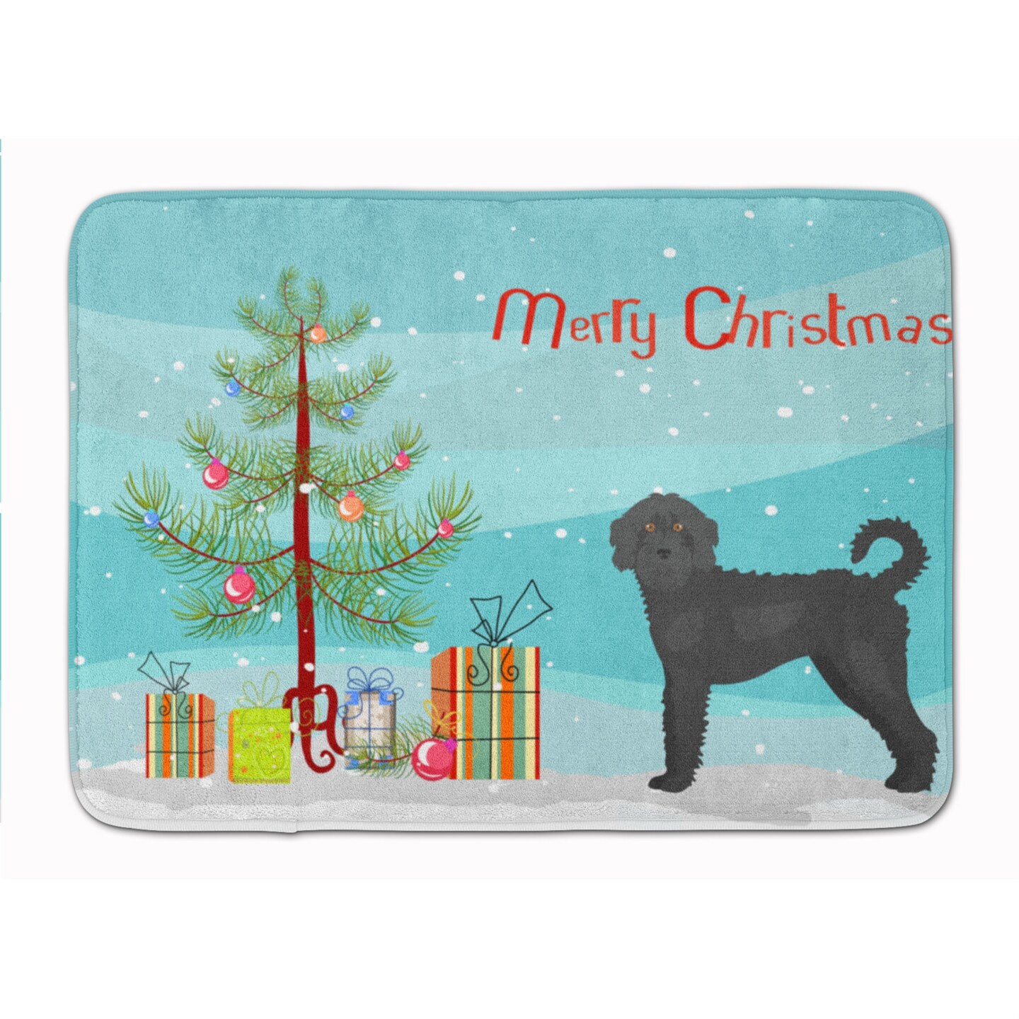 Caroline's Treasures CK3847MAT Black Labradoodle Christmas Tree