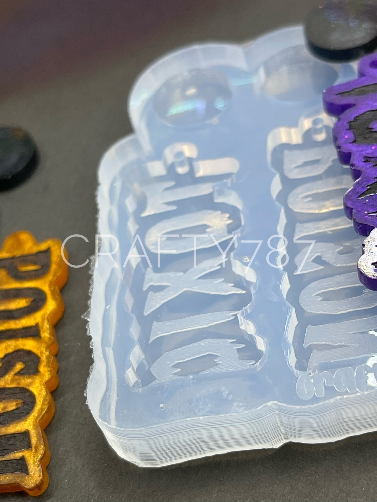 Toxic Poison Dangle Word Earring Silicone Mold(C4)