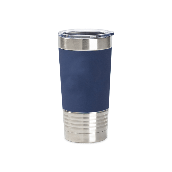 20oz Stainless Steel Tumber with Removable Silicone Sleeve (Navy/White)