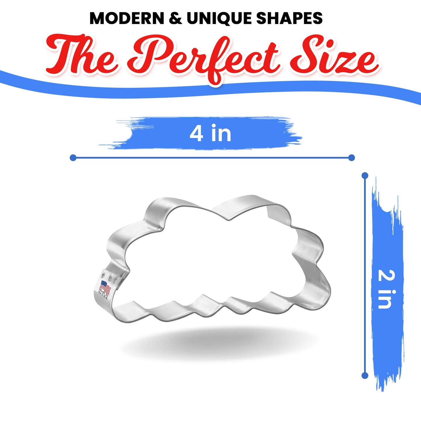 CookieCutter.com 4 in Floral Eucalyptus Leaf Cookie Cutter Shapes Made in USA,