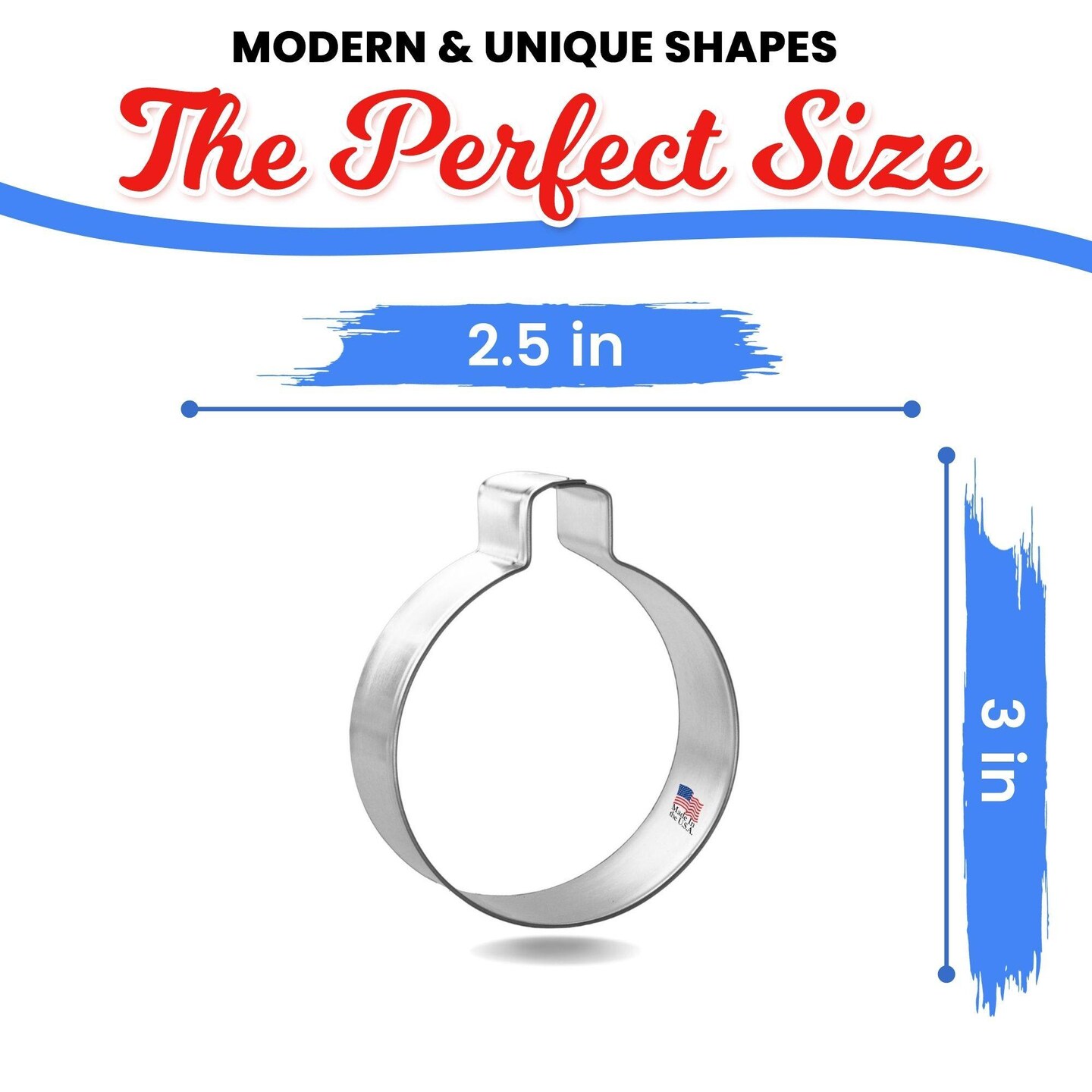 Ornament Bobber Cookie Cutter 3 in, CookieCutter.com, Tin Plated Steel, Handmade in the USA