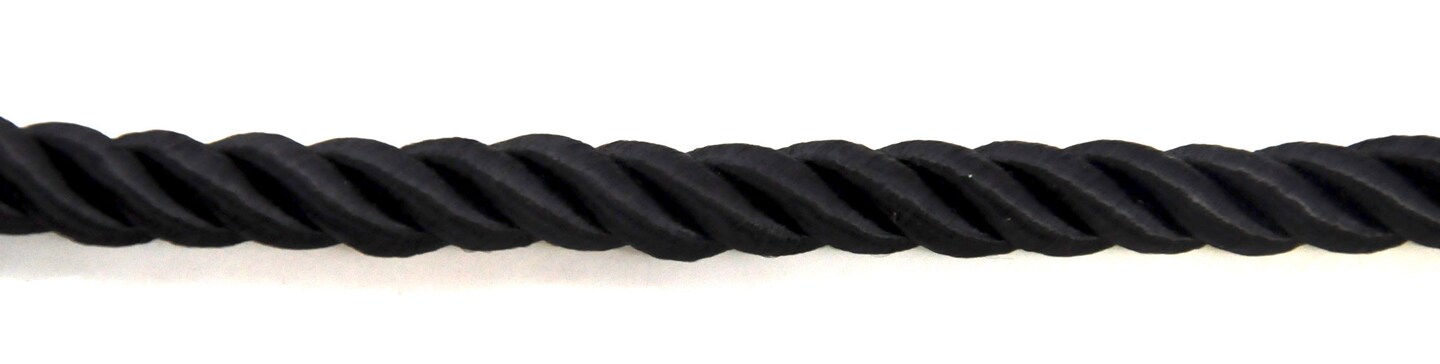 Belagio Cord Trim, 0.378&#x22; Wide, Softer Collection, 5 Yards, Black