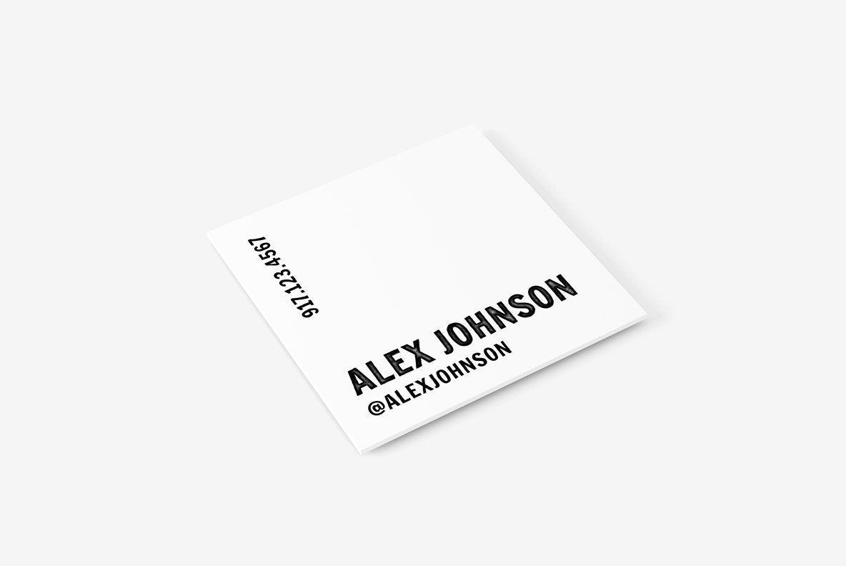 Square Business Card Stamp No. 3, Rubber