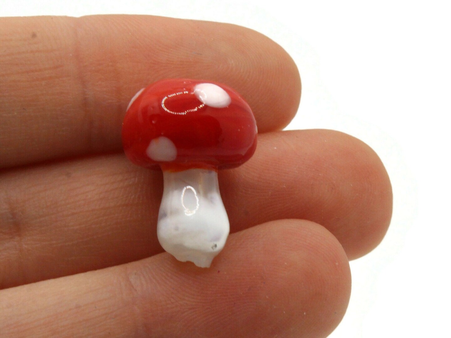 6 19mm Rainbow Mushroom Mixed Color Lampwork Glass Beads