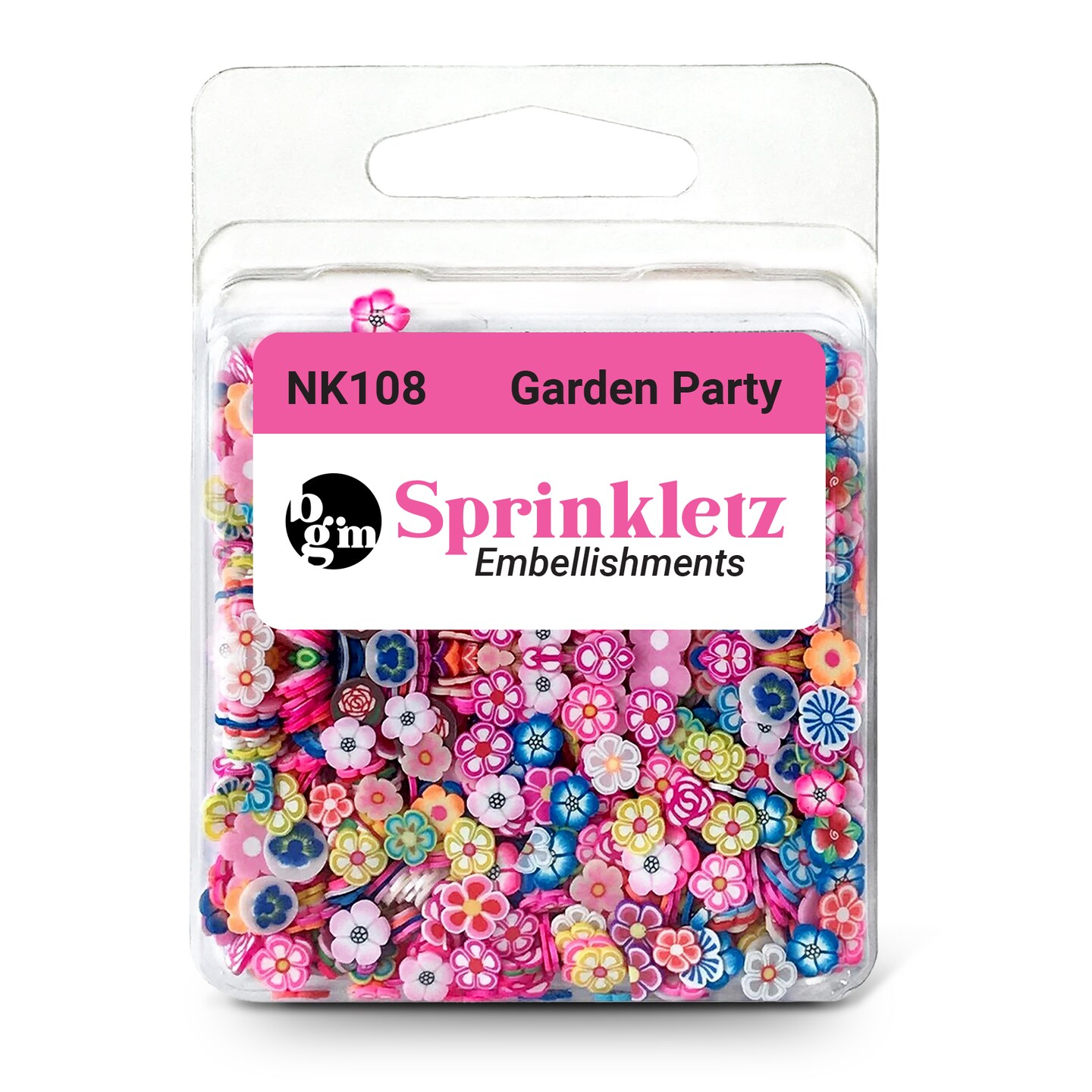 Buttons Galore Sprinkletz Embellishments for Crafts, Tiny Polymer Clay Shapes & Unique Designs - Garden Party - 3 Pack