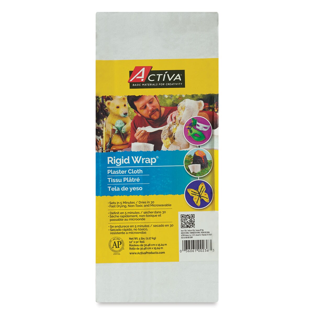 Activa Rigid-Wrap Plaster Cloth - Pack, 12&#x22; x 16 Yards