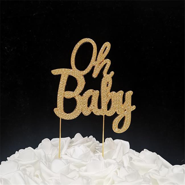 Tian Sweet  2.8 oz Oh Baby Cake Topper - Gold