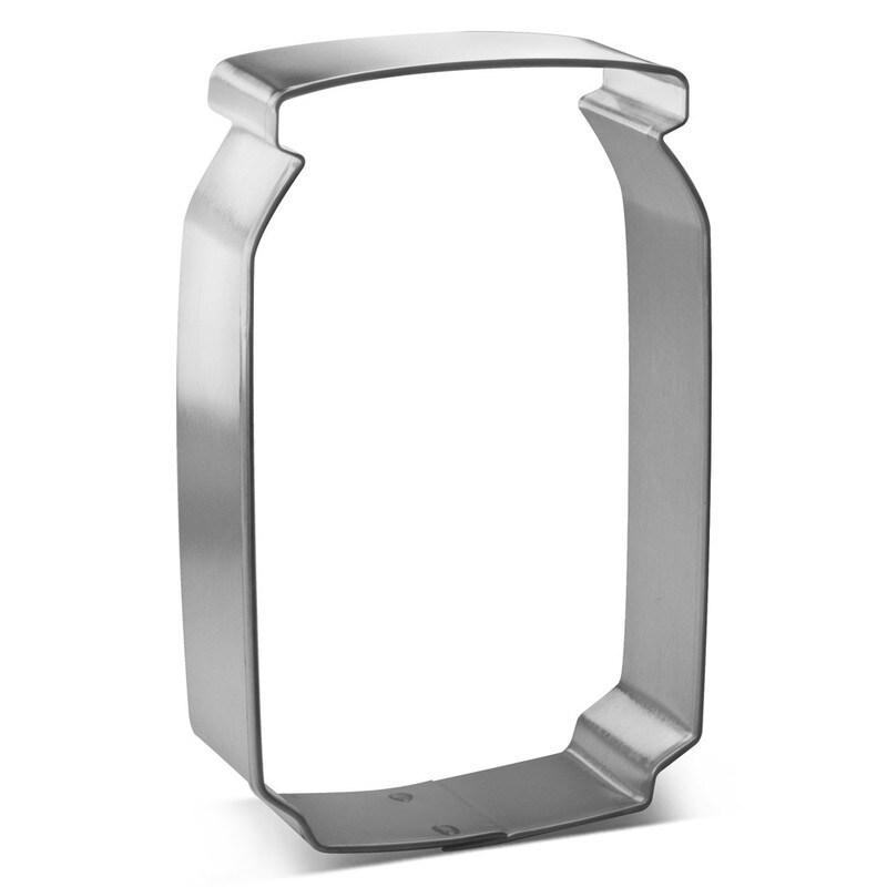 Jelly Jar Cookie Cutter 4 in, Tin Plated Steel