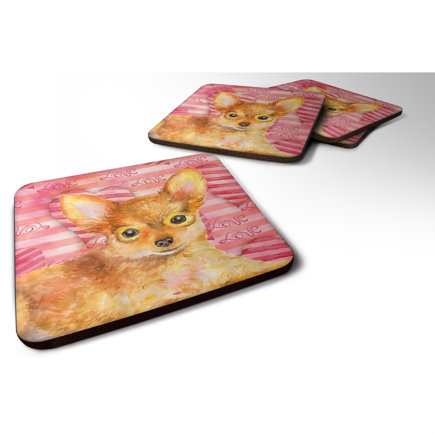 &#x22;Caroline&#x27;s Treasures Toy Terrier Love Decorative coasters, Multicolor&#x22;