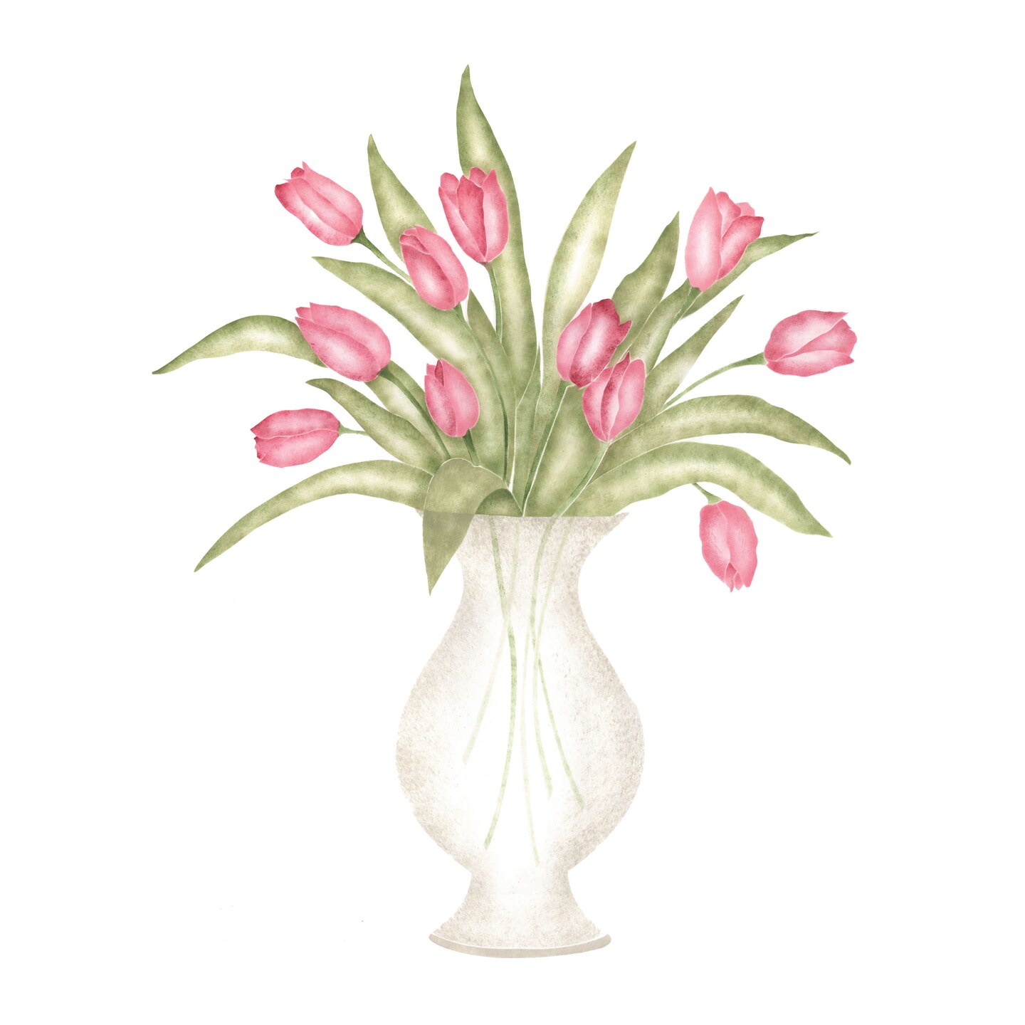 Vase of Tulips Wall Stencil | 3074 by Designer Stencils | Floral Stencils | Reusable Art Craft Stencils for Painting on Walls, Canvas, Wood | Reusable Plastic Paint Stencil for Home Makeover | Easy to Use &#x26; Clean Art Stencil