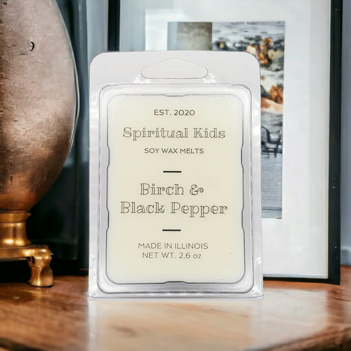 Birch &#x26; Black Pepper Soy Wax Melts 2.6oz 6 Cubes Hand Poured with Fragrant/Essential Oils HIGHLY SCENTED | Herbal &#x26; Spicy Wax Melts