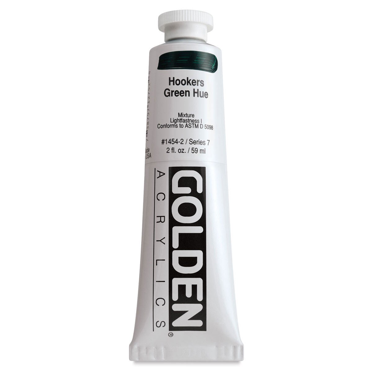Golden Heavy Body Artist Acrylics - Hooker&#x27;s Green Historic Hue, 2 oz Tube