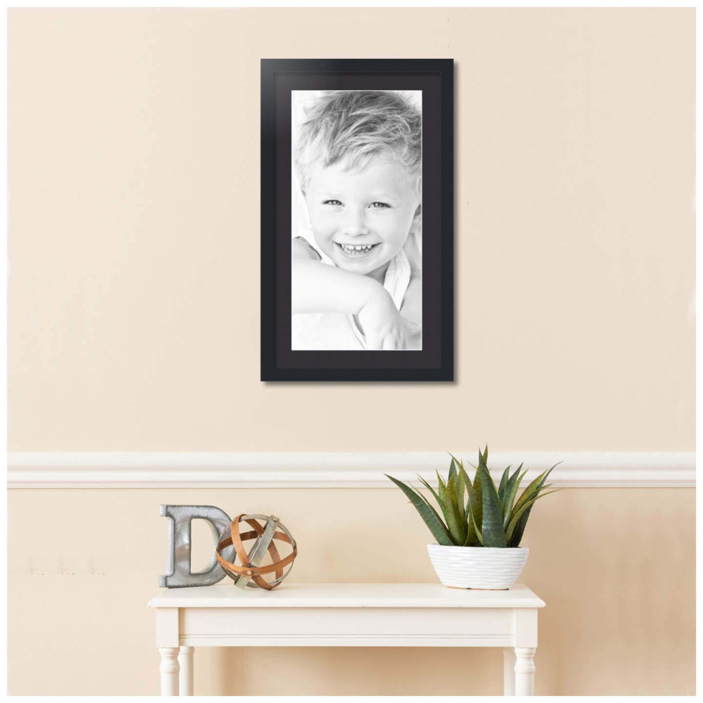 ArtToFrames 16x28" Matted Picture Frame with 12x24" Single Mat Photo Opening Framed in 1.25" Black and 2" Mat (FWM-3926-16x28)