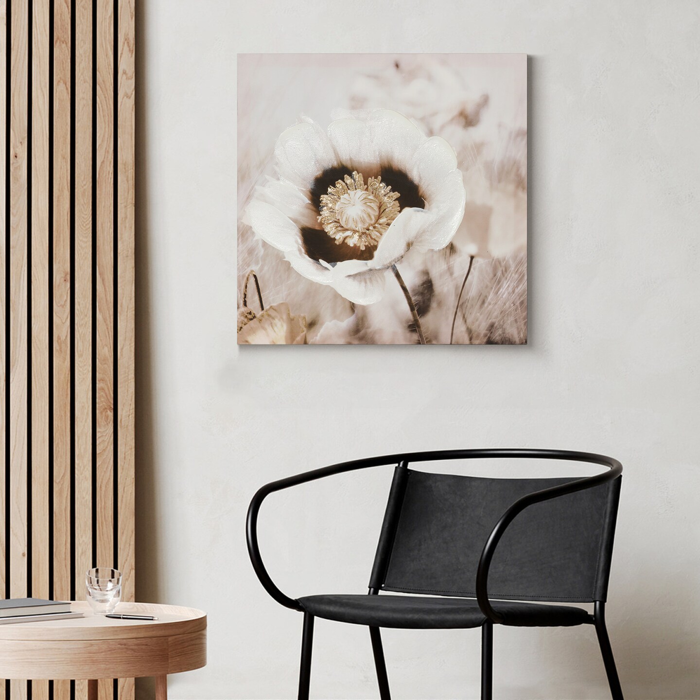 12&#x22;x12&#x22; Brown Flowers Wall Decor Canvas Wall Art 3 Piece Framed Wall Art