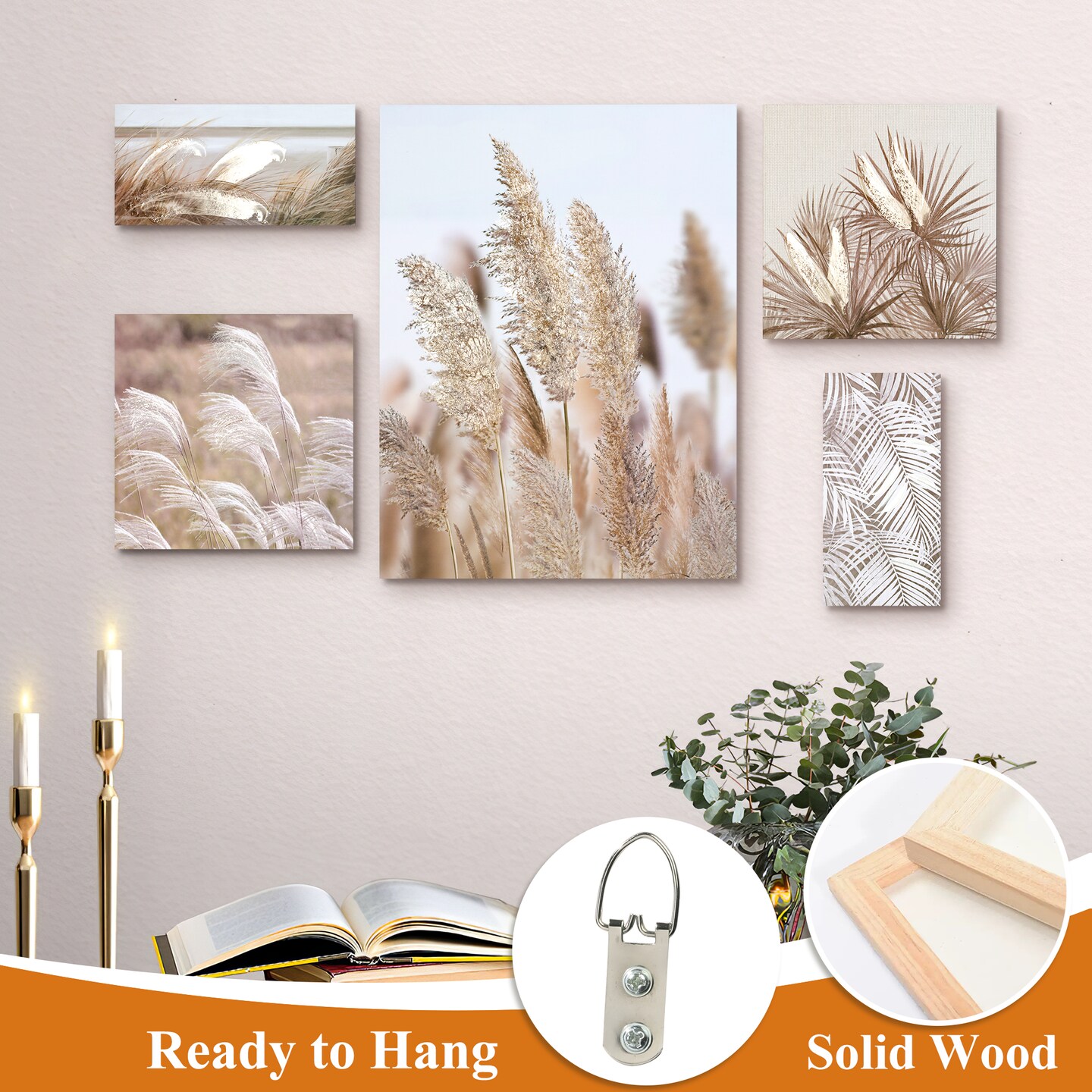 12&#x22;x15.9&#x22; Gallery Wall Decor Canvas Wall Art 5 Piece Framed Wall Art