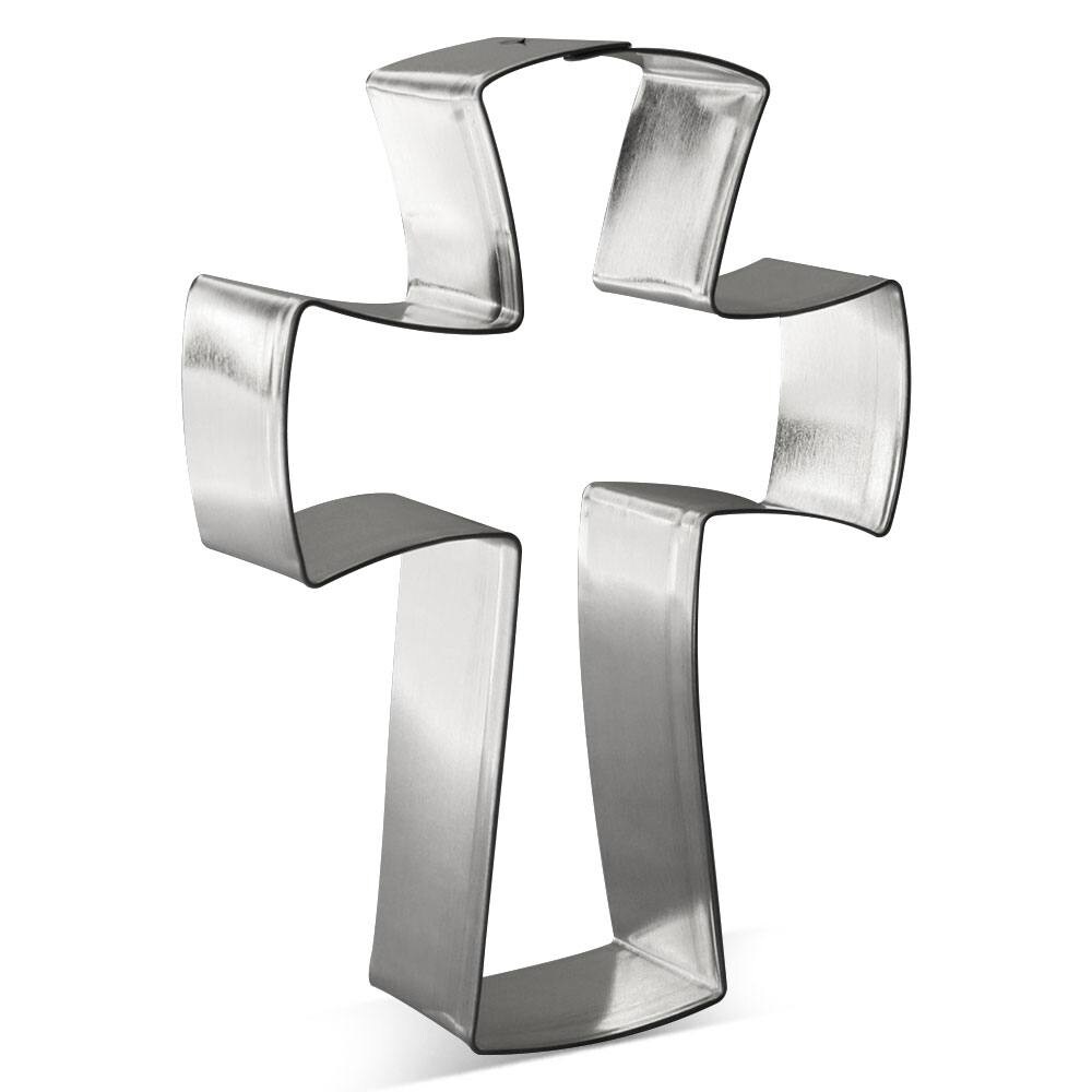 Confirmation Cross Cookie Cutter 4 3/8 in B1553, CookieCutter.com, Tin Plated Steel, Handmade in the USA