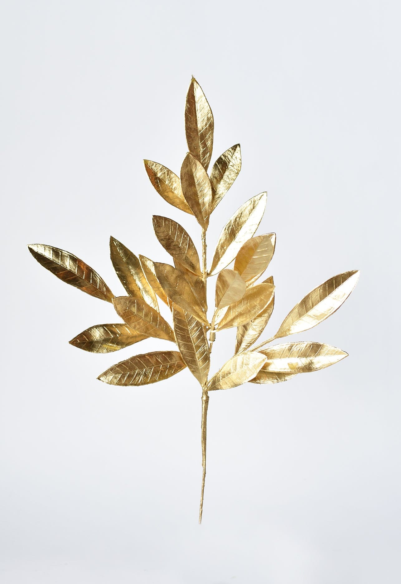 19&#x22; Faux Gold Bay leaf Stem