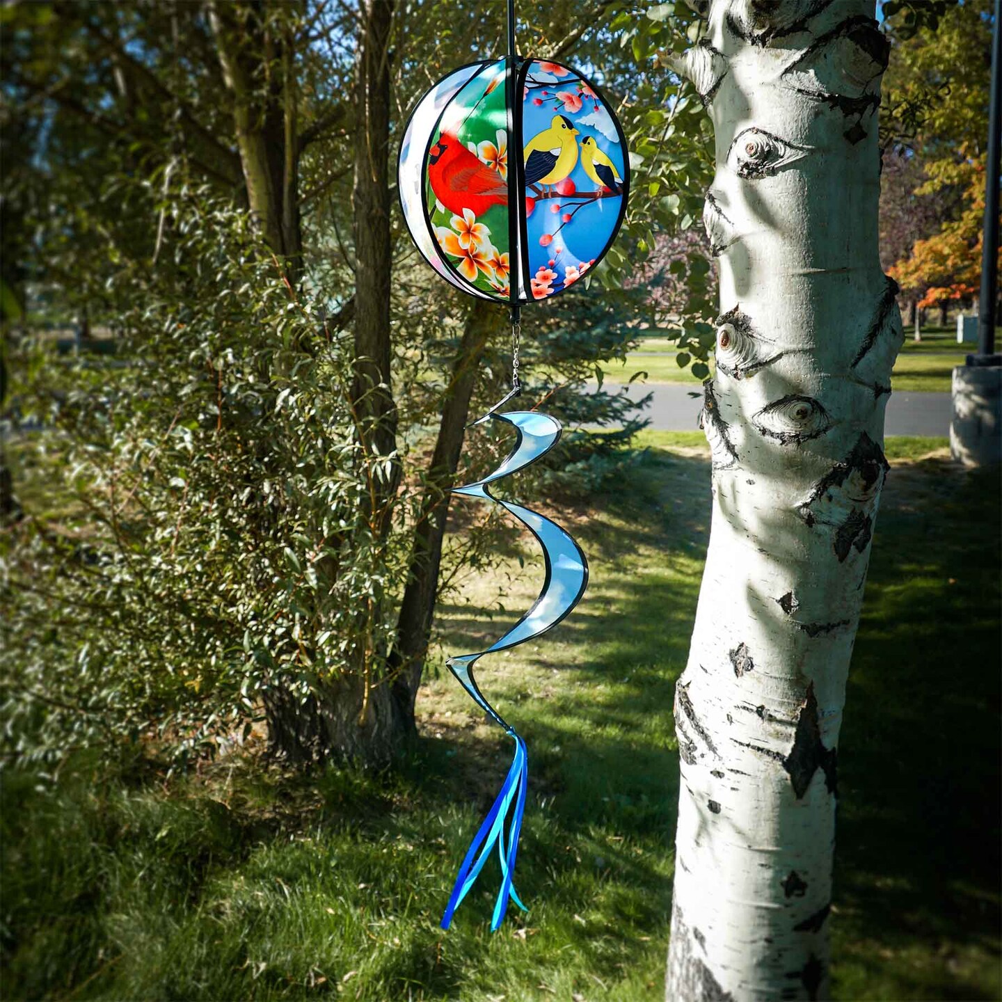 In the Breeze 11-inch Bird Hanging Ball Spinner, Wind Spinner, 2487