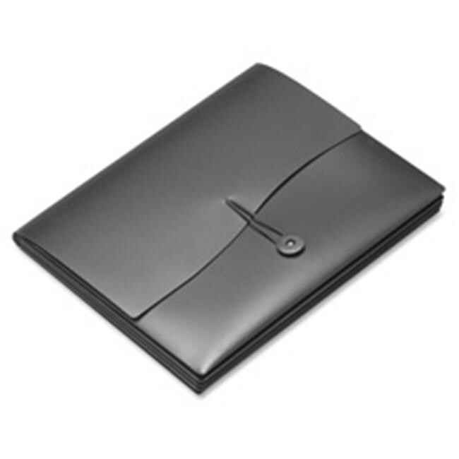Slide Expanding File Folder, Ltr, 5-Pocket, Black