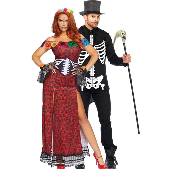 Leg Avenue 86871 10106 Deluxe Day of the Dead Beauty Women Costume, Multi  Color Medium  Large Michaels