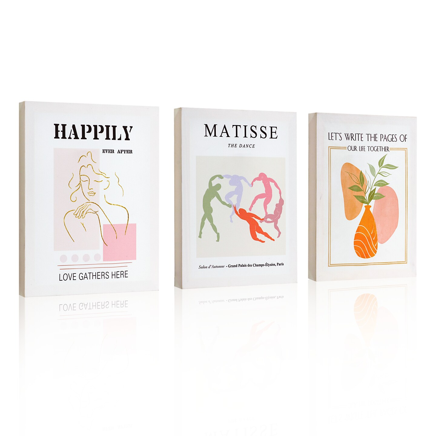 8"x10" Aesthetic Wall Decor Canvas Wall Art 3 Piece Framed Wall Art