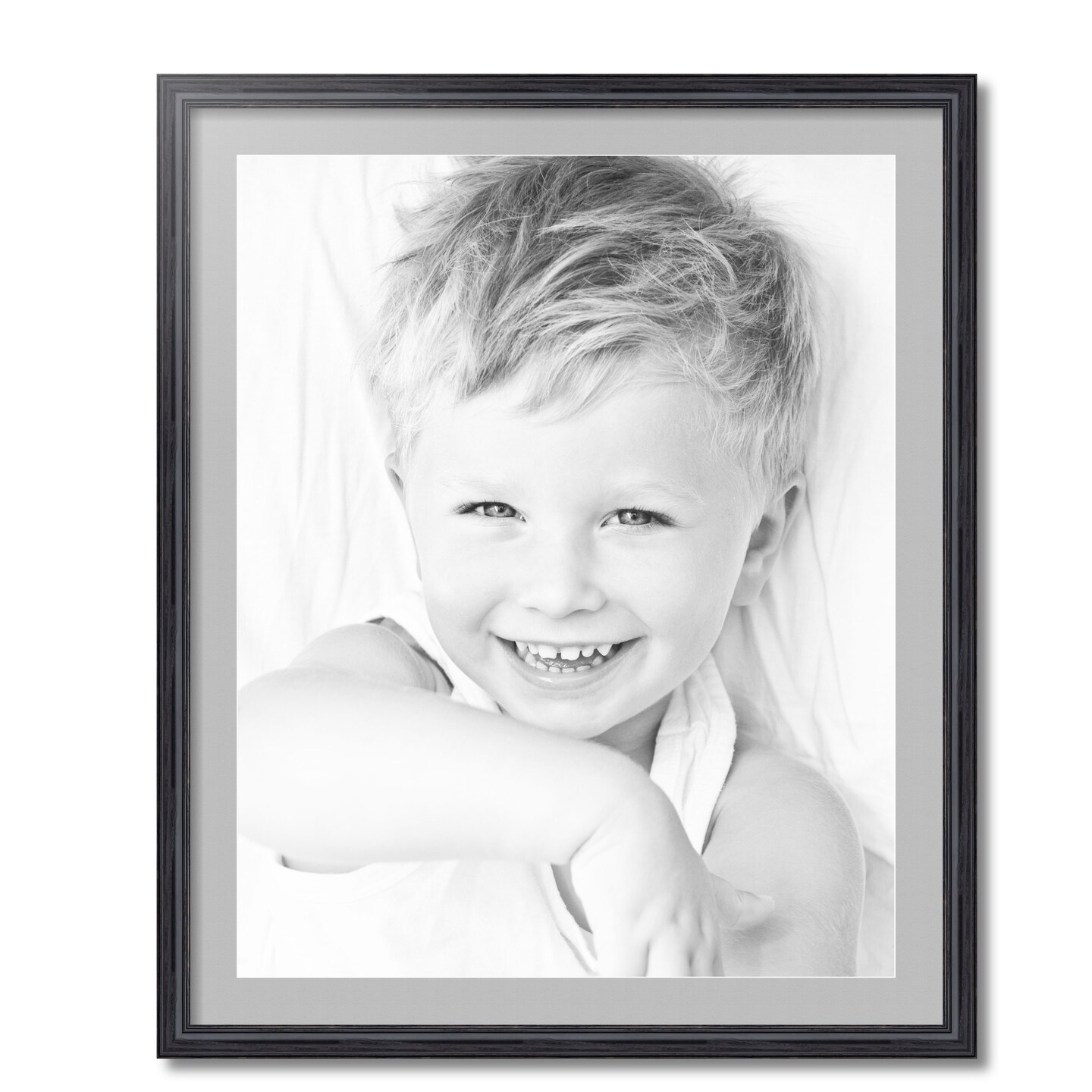 ArtToFrames 28x34&#x22; Matted Picture Frame with 24x30&#x22; Single Mat Photo Opening Framed in 1.25&#x22; Black and 2&#x22; Mat (FWM-4083-28x34)