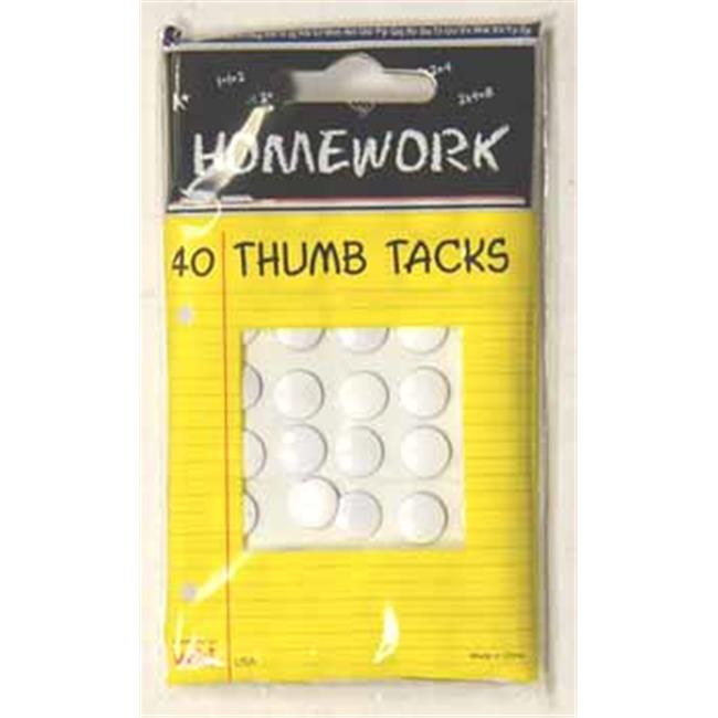 DDI 92850 Thumb Tacks White 40 count Case of 96 Michaels