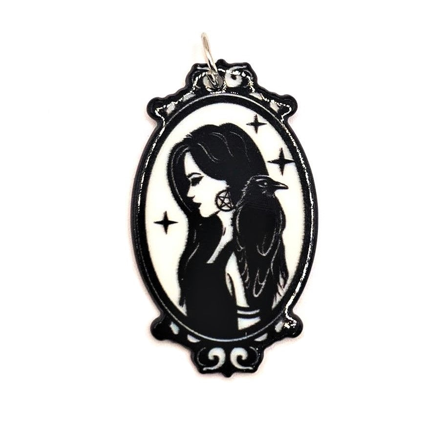 1, 4 or 20 Pieces: Hecate with Raven Witchy Halloween Charms