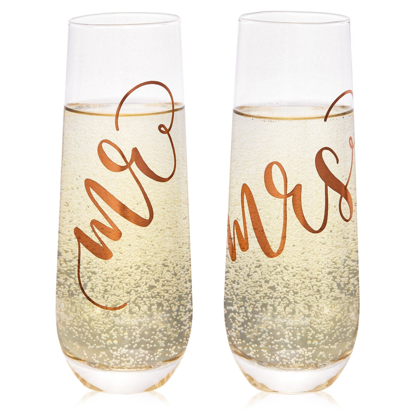 Mr. & Mrs. Dried Floral Wine Glasses > Toasting Flutes