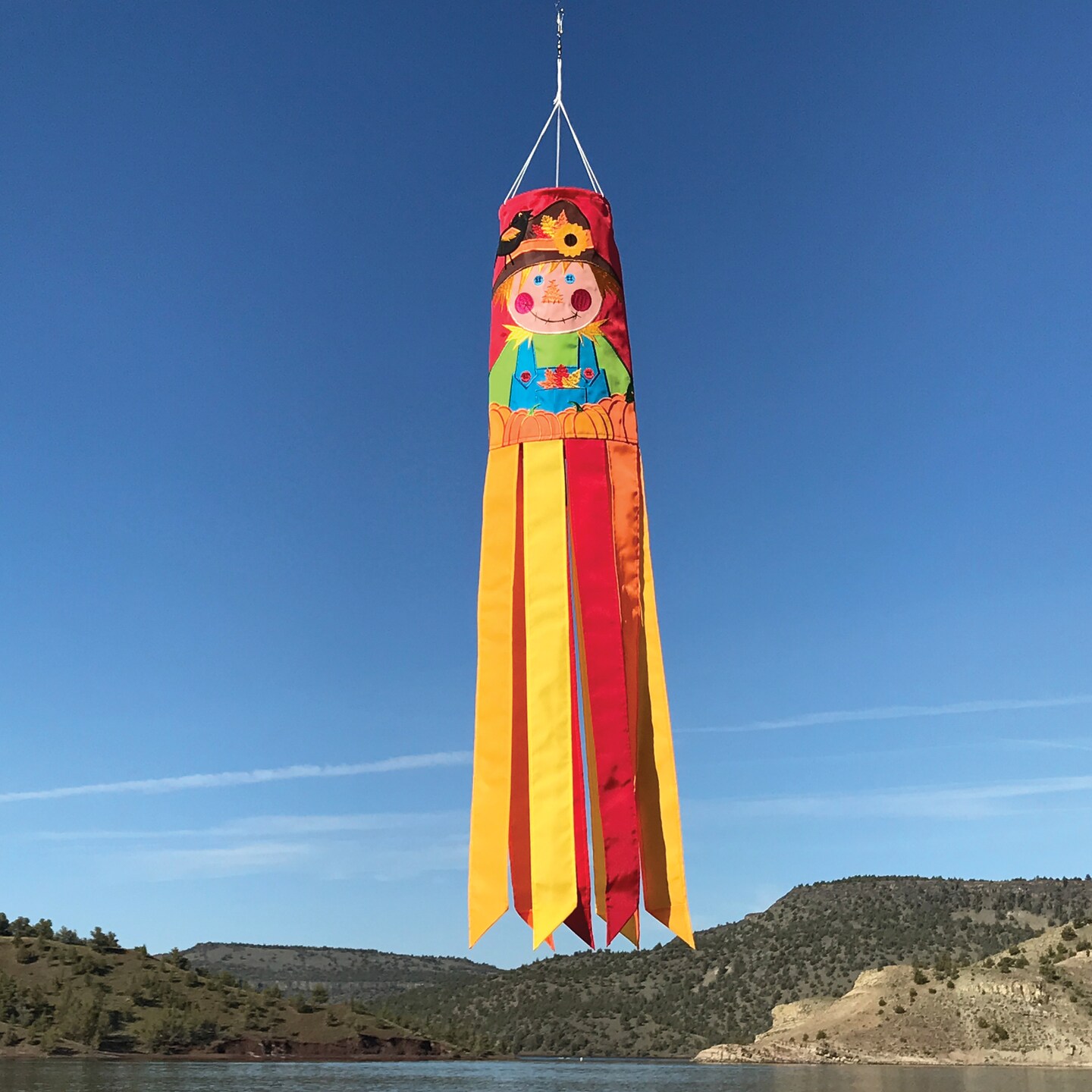 In the Breeze 5140 Scarecrow 40 Inch Windsock - Outdoor Fall Decoration