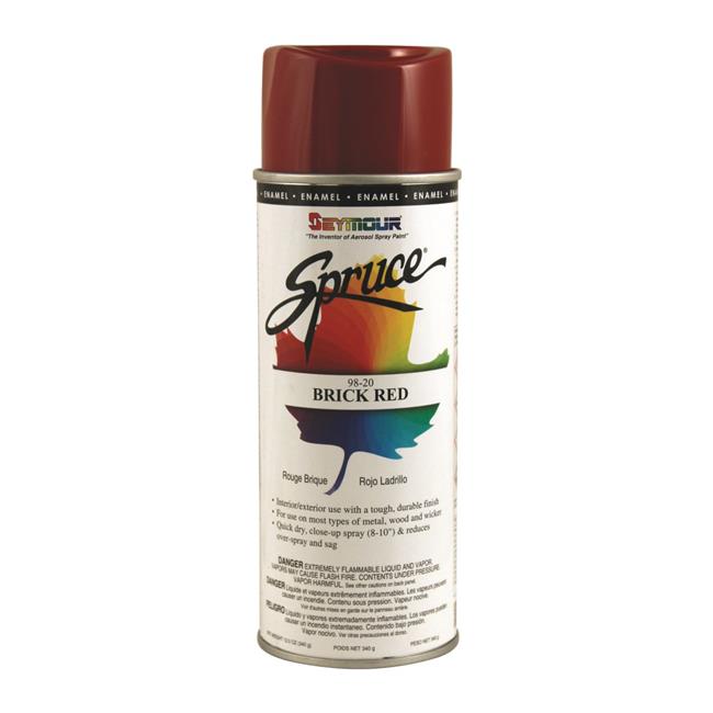Seymour of Sycamore 16 oz Spruce General Use Enamels Spray Paint, Gloss Brick Red - Pack of 12